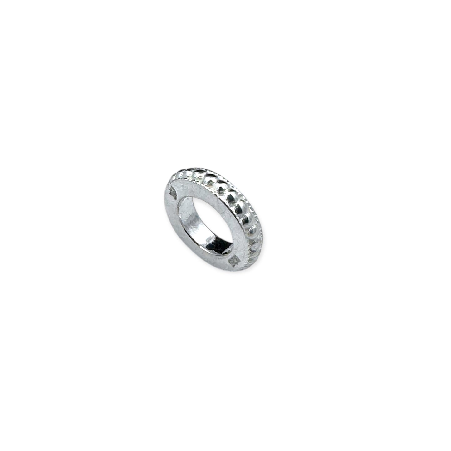 beaded bracelet charm spacer, sterling silver