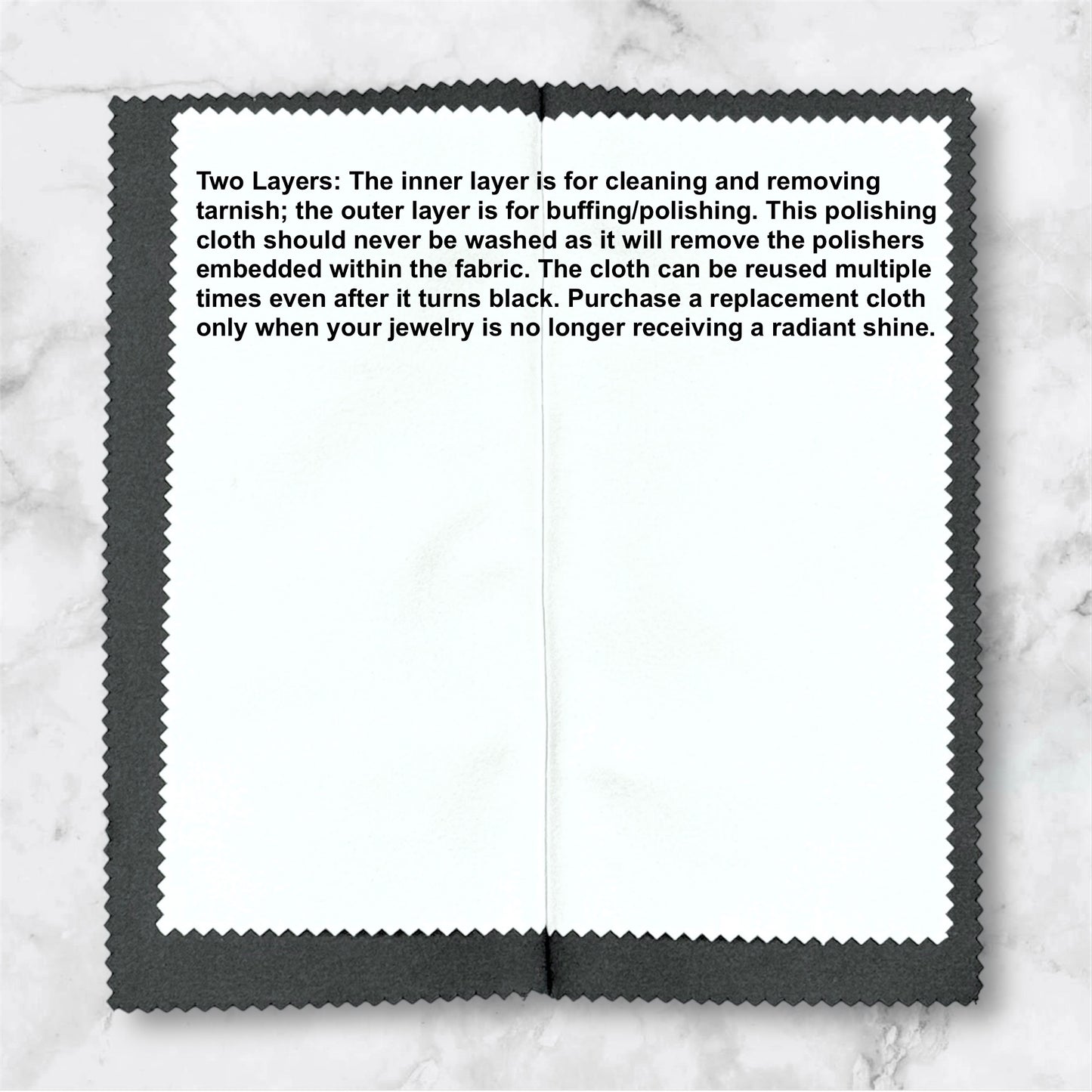two layer cleaning and polishing cloth for silver and gold jewelry