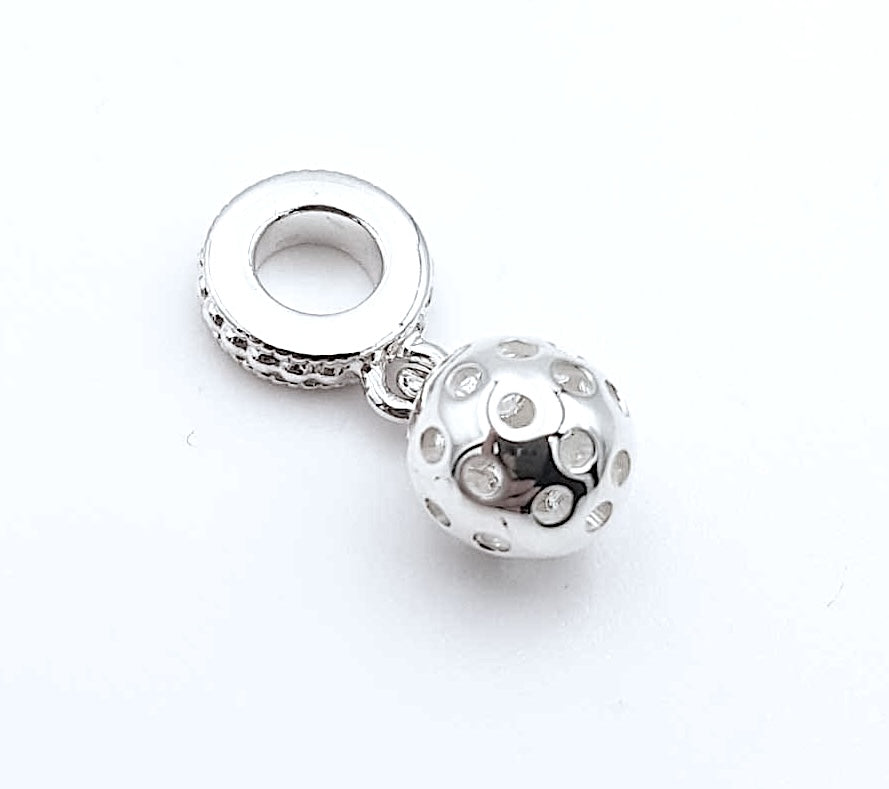 pickleball ball charm, sterling silver