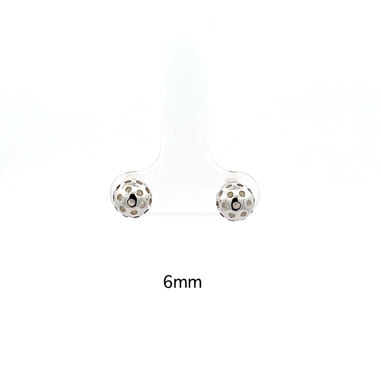 pickleball post earrings, sterling silver, 6mm