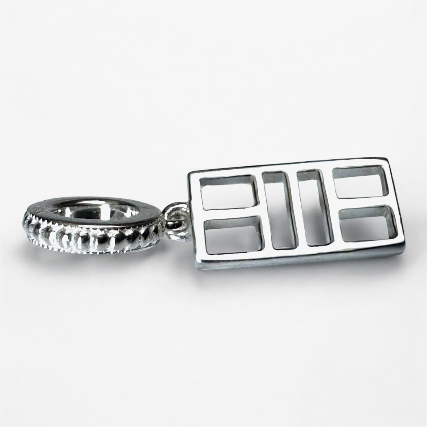 pickleball court charm, silver