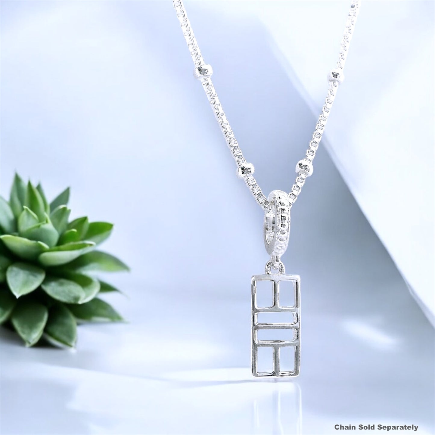 pickleball court charm necklace, sterling silver