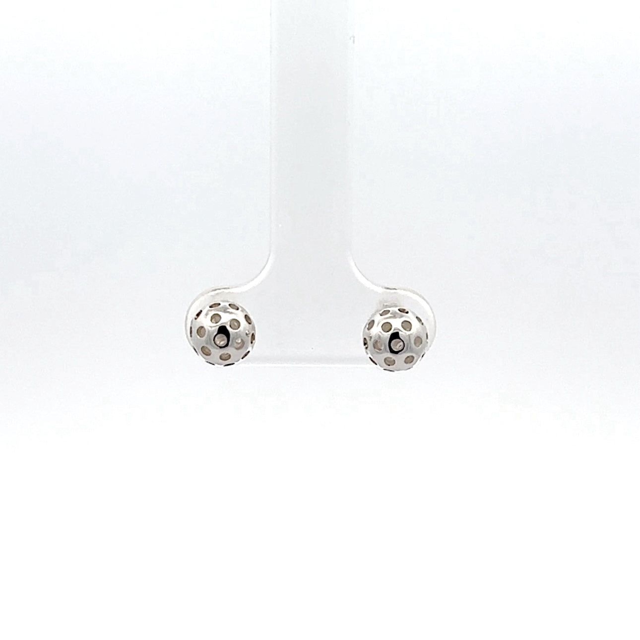 pickleball mini post stud earrings, 6mm, silver