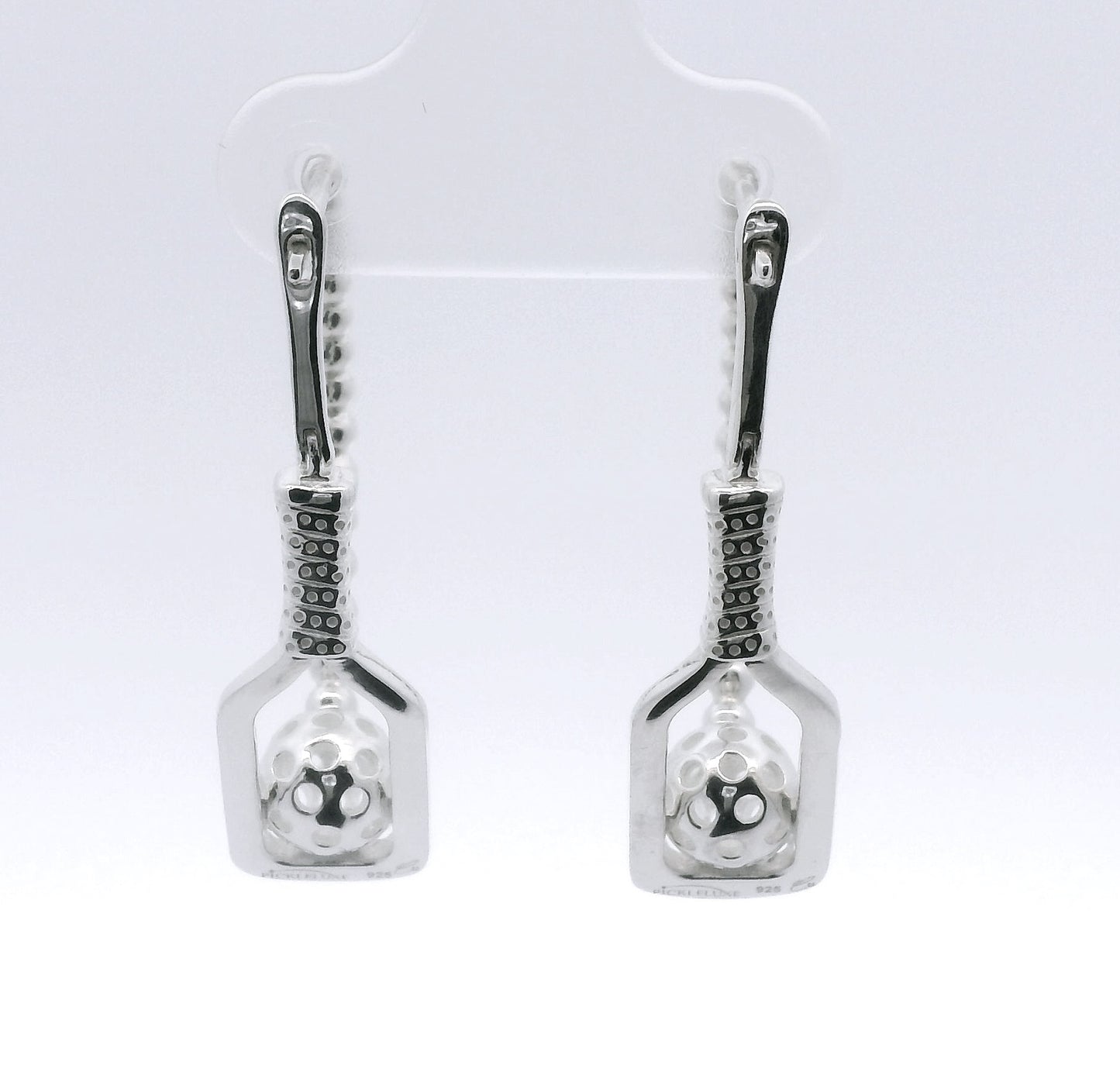 pickleball rhythm earrings, silver