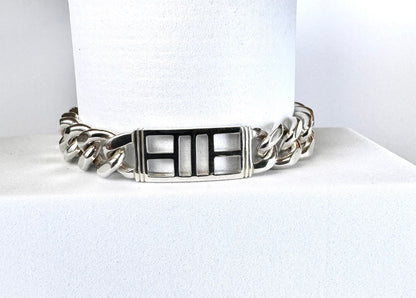 pickleball bracelet with court, unisex, sterling silver