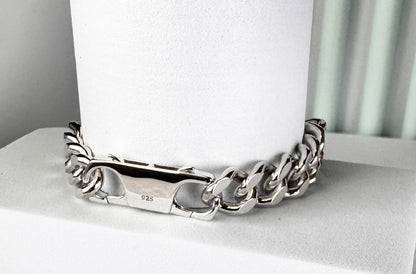 pickleball bracelet with court, unisex, sterling silver