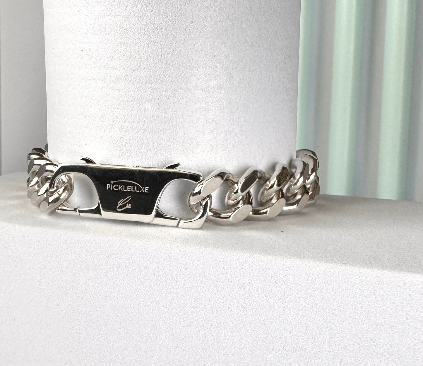 pickleball bracelet with court, silver, unisex