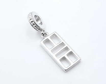 pickleball court charm, sterling silver