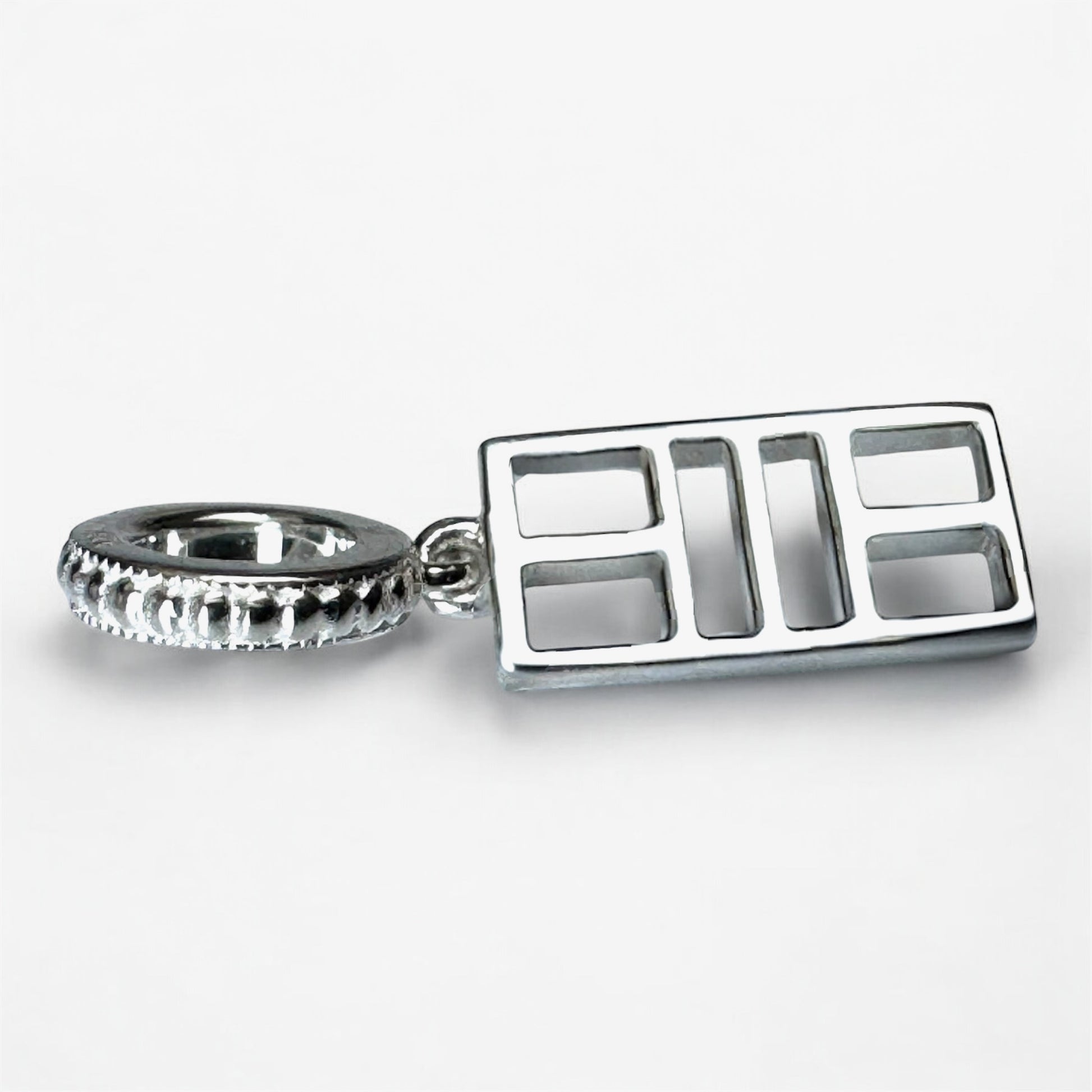 pickleball court charm, silver