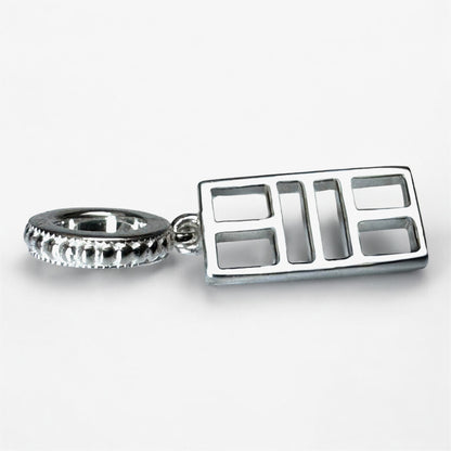 pickleball court charm, silver