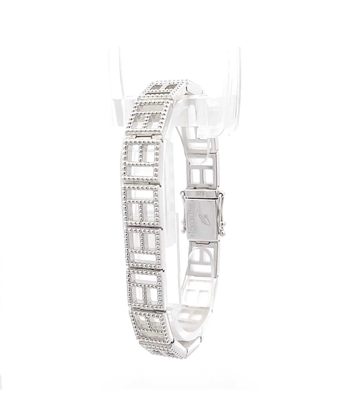 Pickleball court dazzle bracelet for women, sterling silver