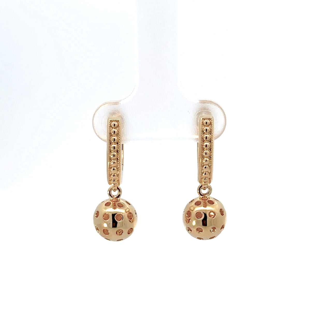 pickleball gold earrings with dangle ball