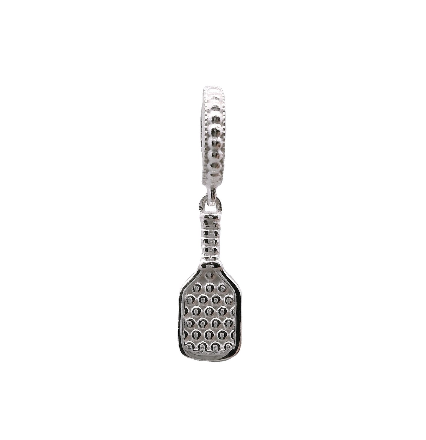 pickleball paddle charm with bail, sterling silver