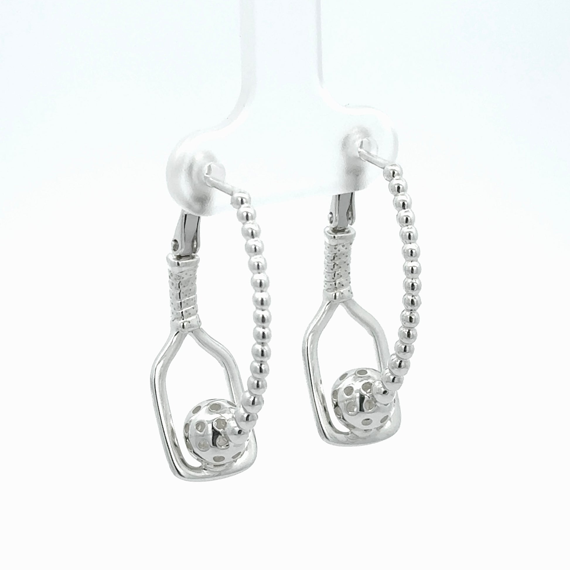 pickleball rhythm earrings, by pickleluxe, sterling silver