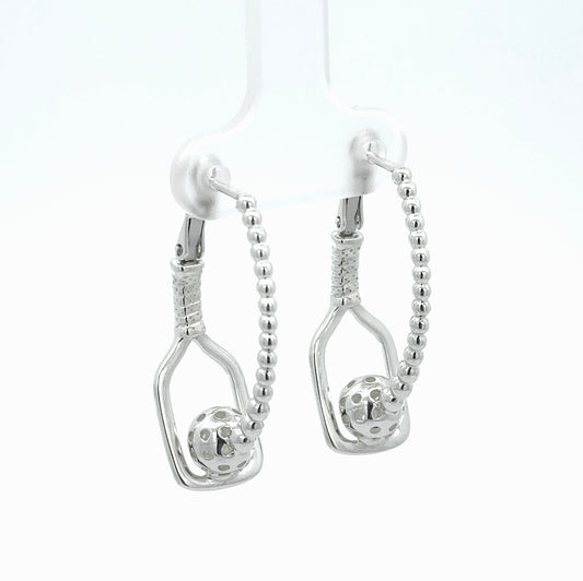 pickleball rhythm earrings, by pickleluxe, sterling silver