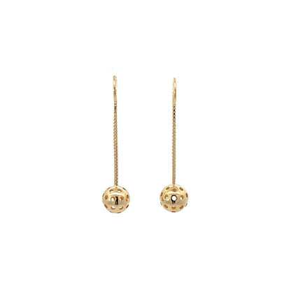 Pickleball threader earrings, 18KY gold vermeil