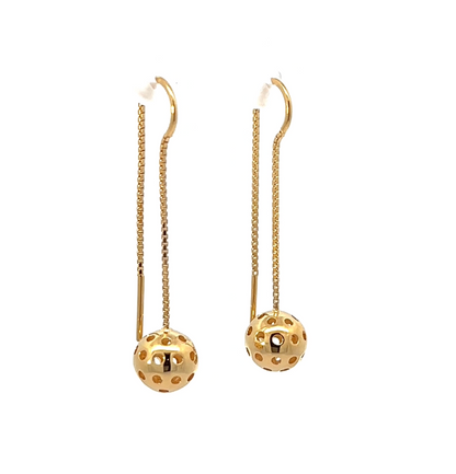 Pickleball Threader Dangle Earrings in 18K Gold Vermeil – Pickleluxe® Pickleball Threader Dangle Earrings in 18K Gold Vermeil – Pickleluxe®
