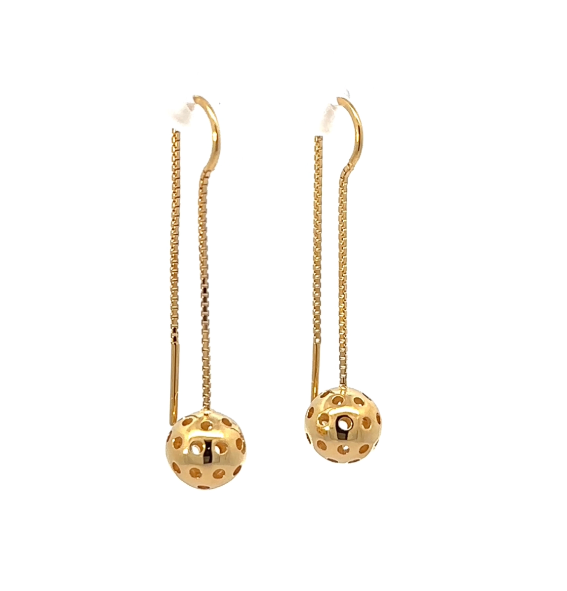 gold pickleball threader earrings