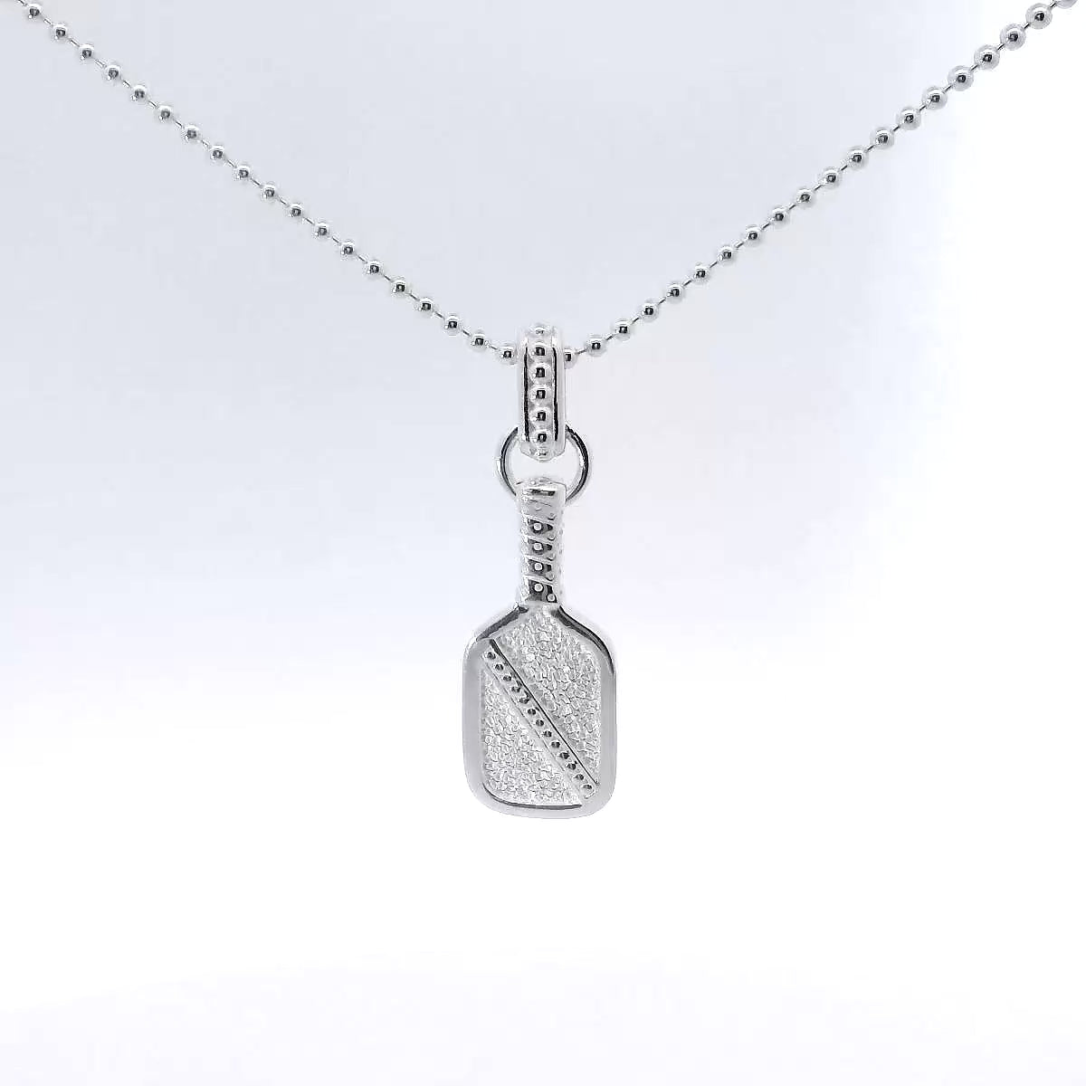 volli pickleball paddle necklace, silver