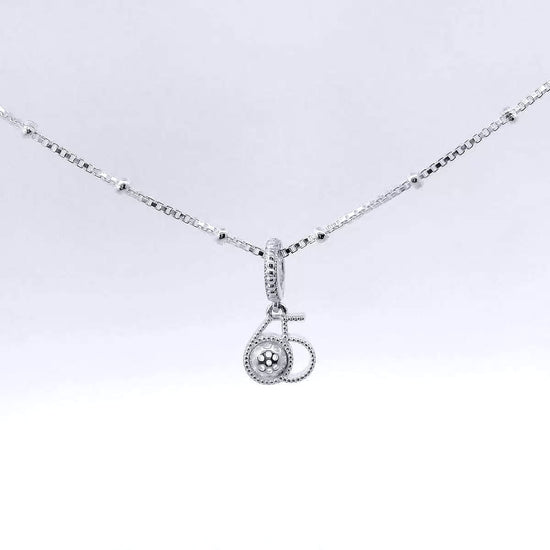 pickleball charm 1965 on satellite bead chain, sterling silver