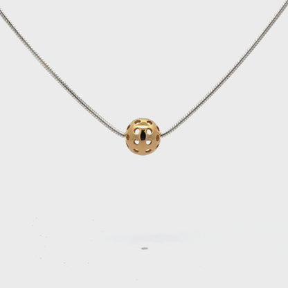 Pickleball Slide Necklace with Gold Ball