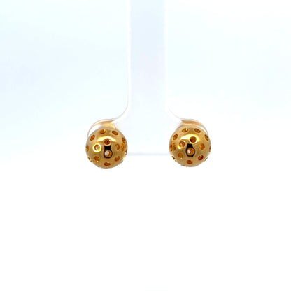 gold pickleball post stud earrings