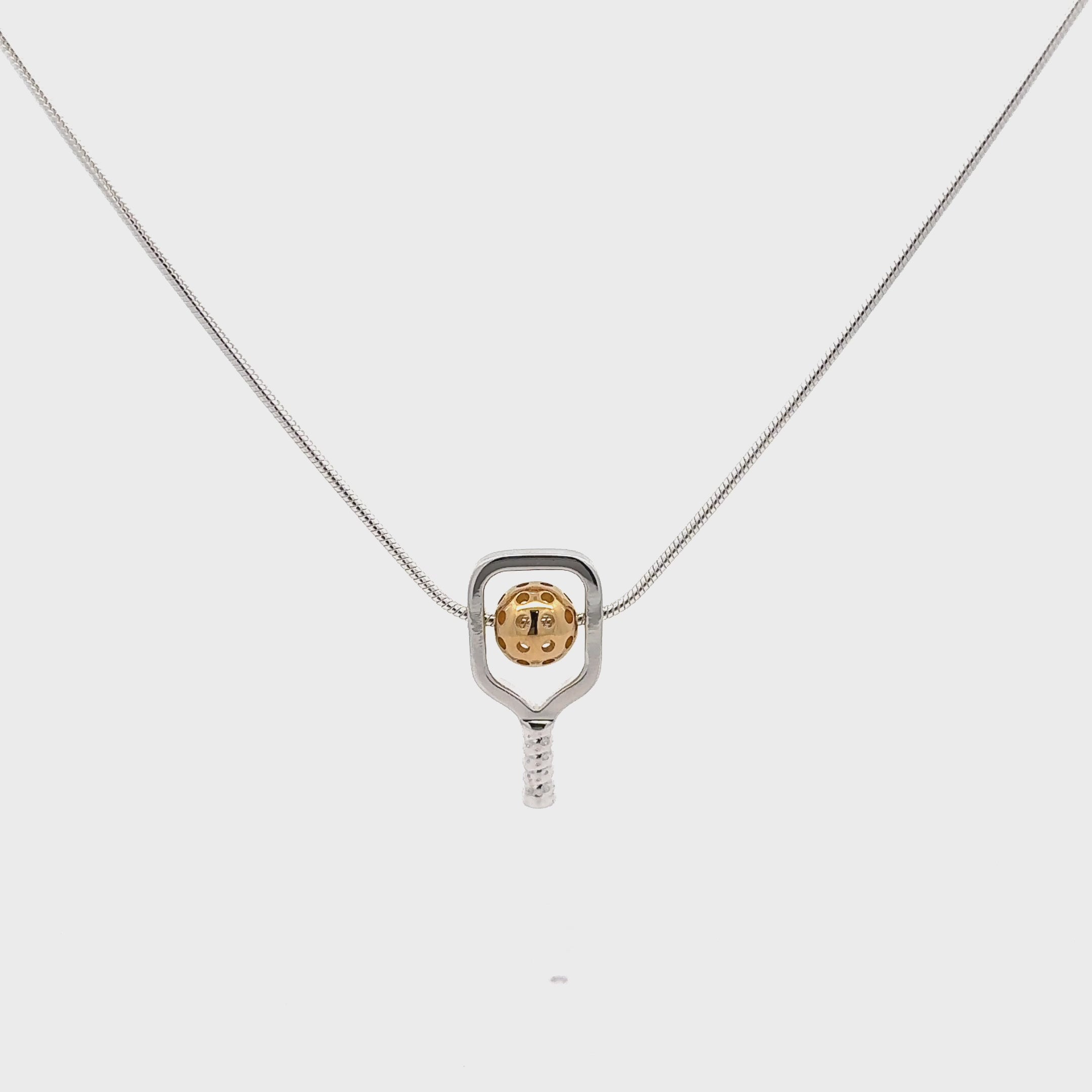 Pickleball Necklace with Paddle and Gold Ball – Pickleluxe®