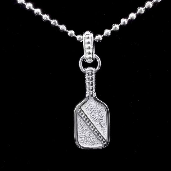volli pickleball paddle necklace, sterling silver