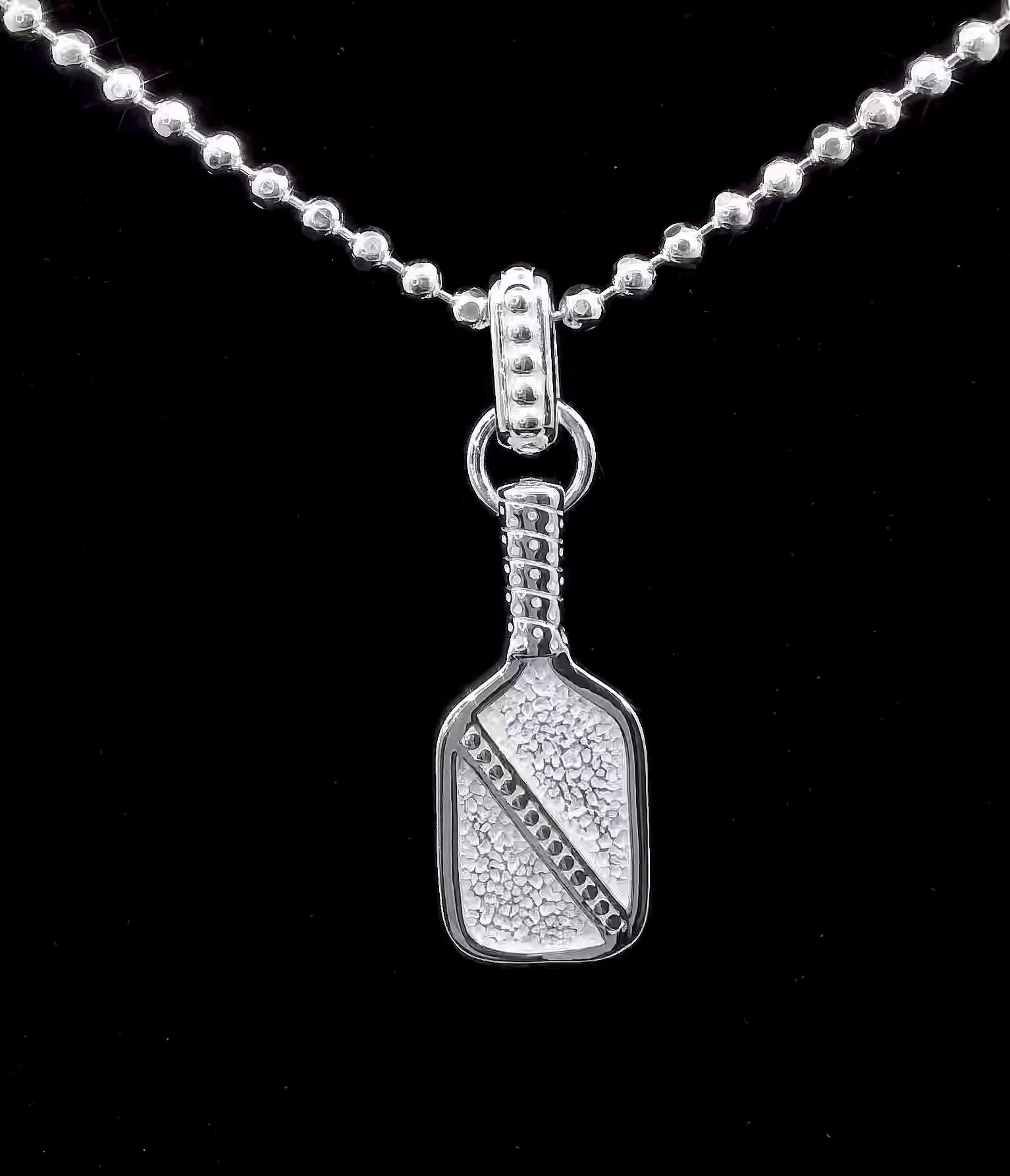volli pickleball paddle necklace, sterling silver