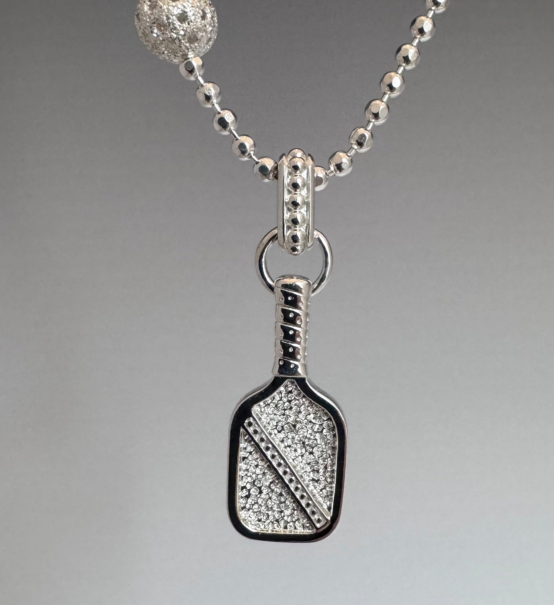 asymmetric pickleball necklace sterling silver