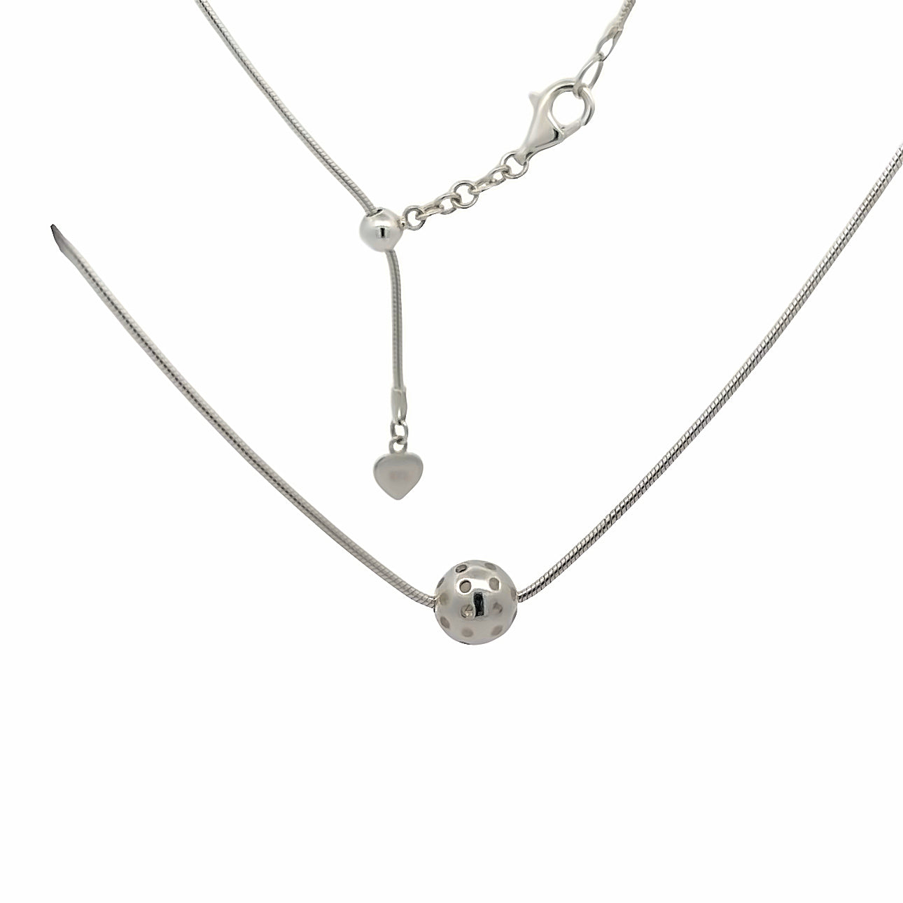 Pickleball necklace with silver pickleball charm